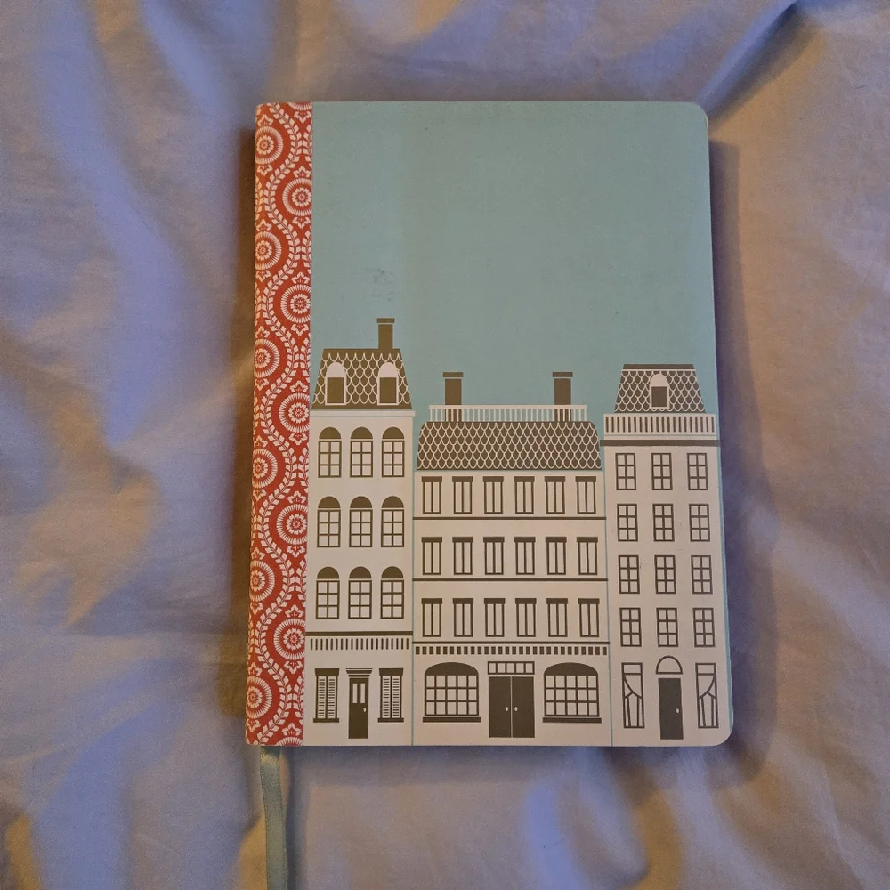 Cityscape Buildings Multicolor Markings CR Gibson Lined Notebook - blank!